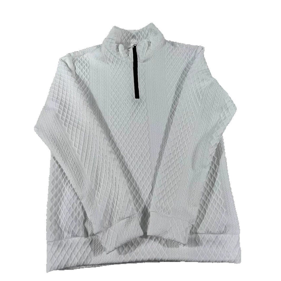 Herren Stehkragen Pullover mit Strukturmuster Echoarchiv