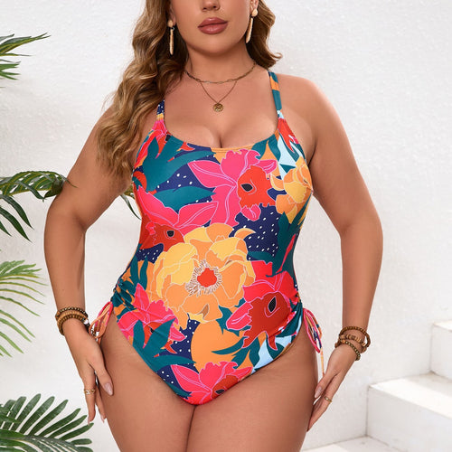 Damen Einteiler Badeanzug mit floralem Design und verstellbaren Trägern Echo Archiv