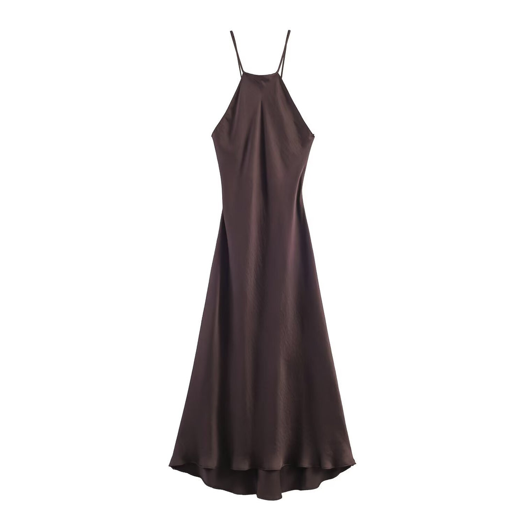 Damen Maxikleid mit elegantem Halterneck und schwingendem Saum Echo Archiv