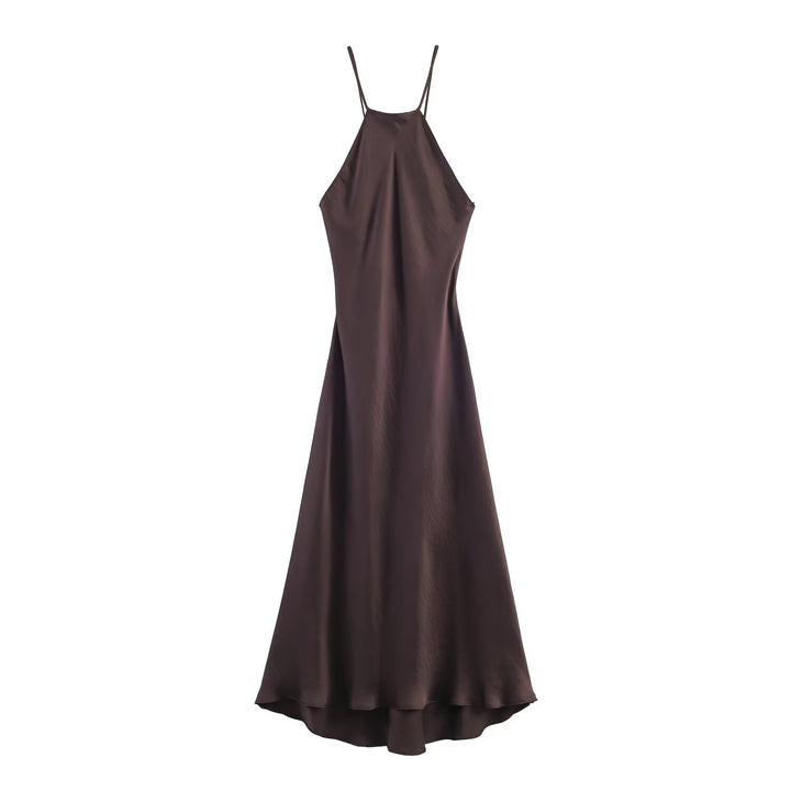 Damen Maxikleid mit elegantem Halterneck und schwingendem Saum Echo Archiv
