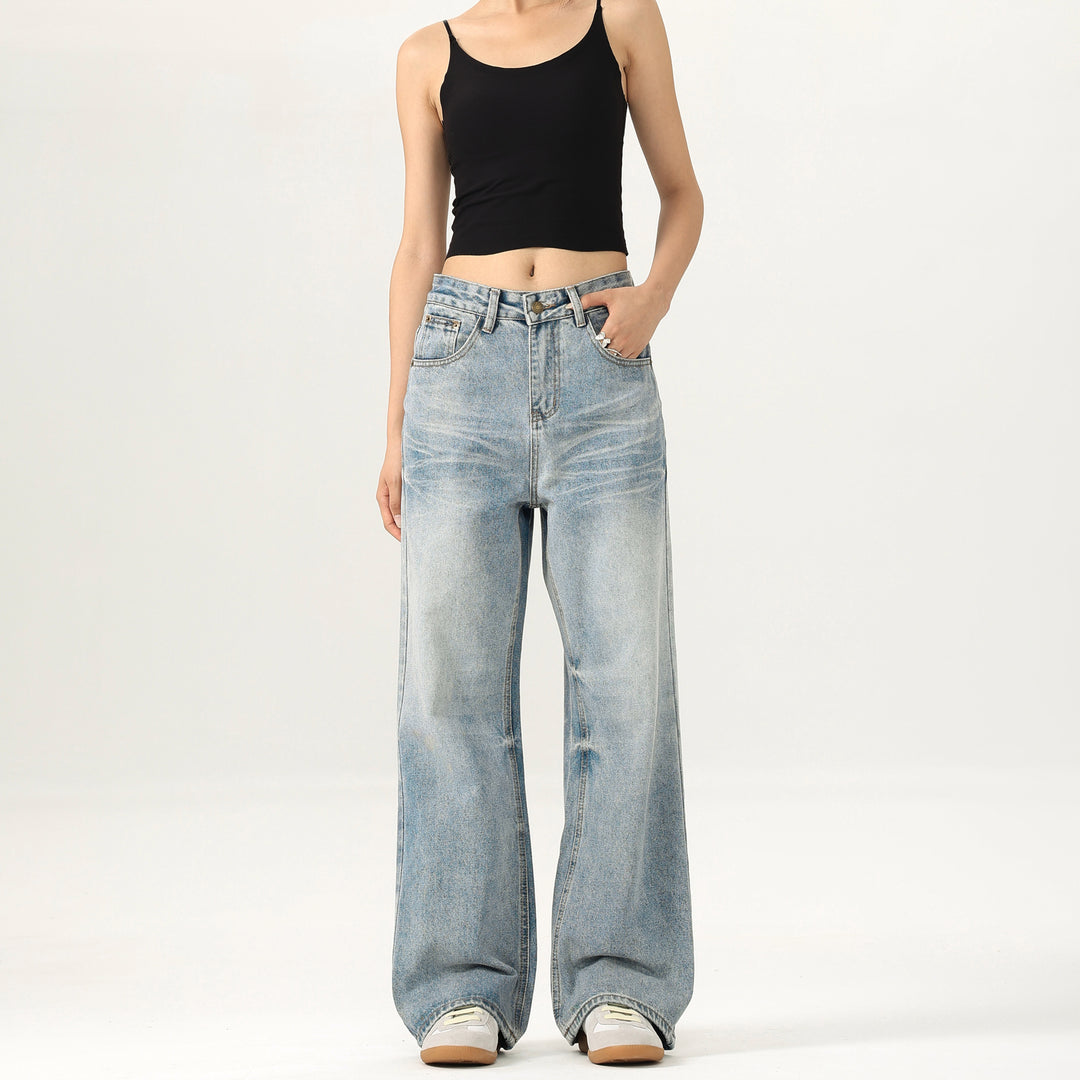 Damen Relaxed Straight-to-Flare Jeans im Vintage-Look mit extra langer Saumkante Echo Archiv