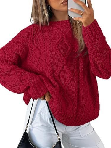 Damen Grobstrickpullover im Zopfmuster mit lässigem Oversize-Schnitt Echo Archiv
