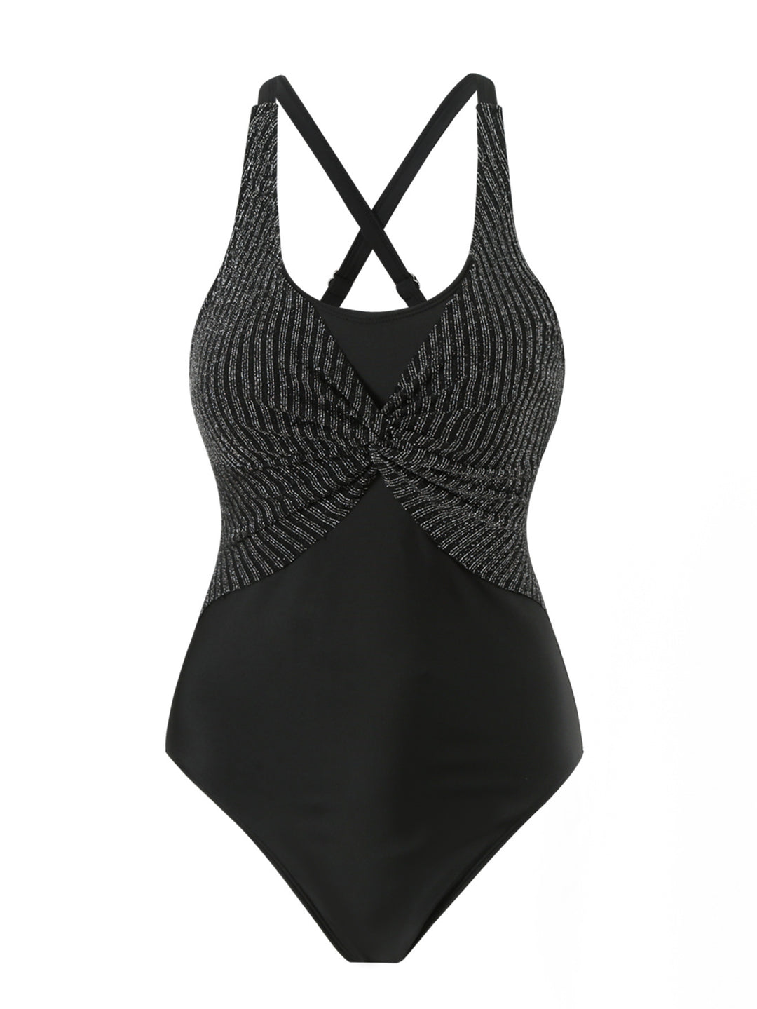 Damen Sportlicher Einteiler Badeanzug mit stilvollem Wickel-Design Echo Archiv