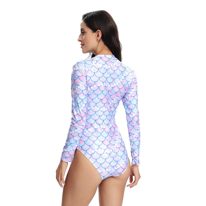 Damen Langarm Schwimmanzug mit Meerjungfrau-Design Echo Archiv