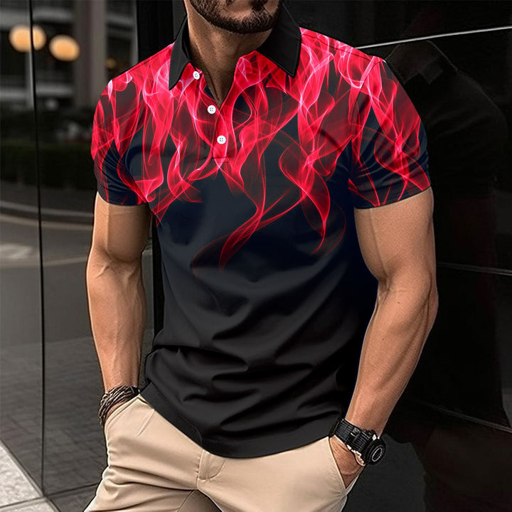 Herren Poloshirt mit einzigartigem rauchigem Design und modernem Kragen Echoarchiv