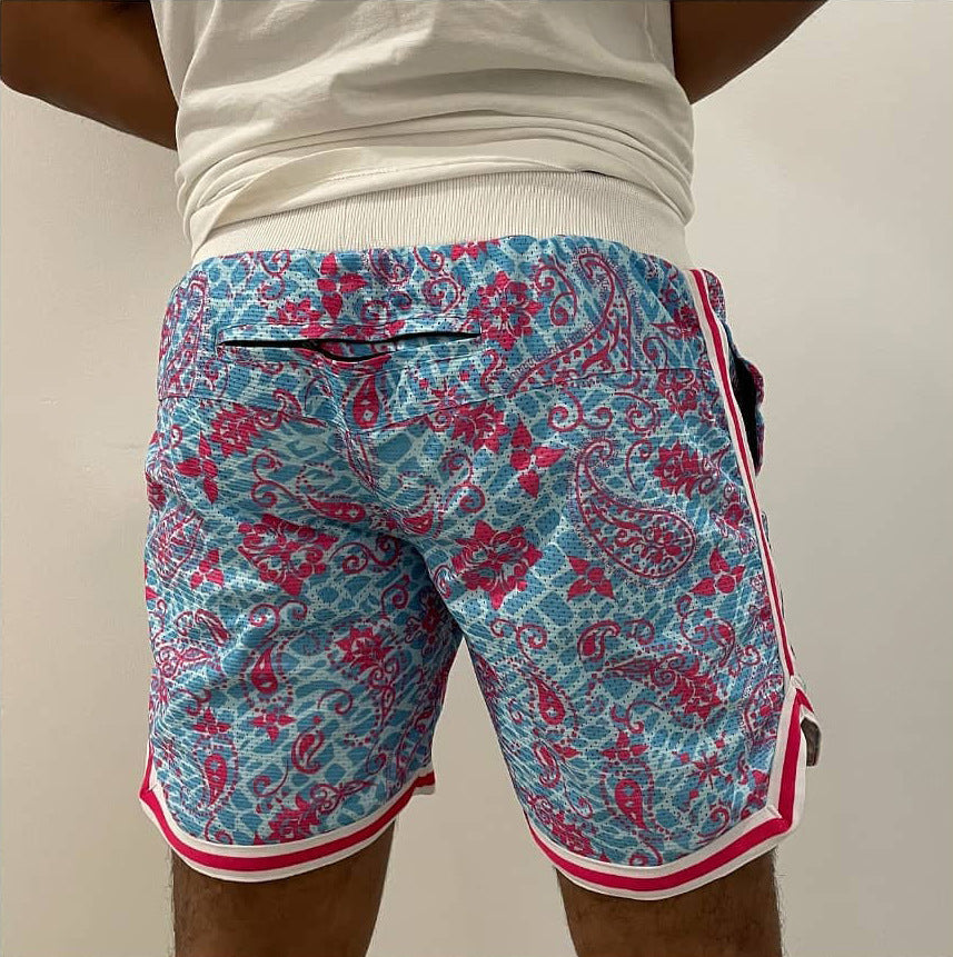Herren Sportliche Badeshorts mit modischem Paisleymuster und elastischem Bund Echoarchiv