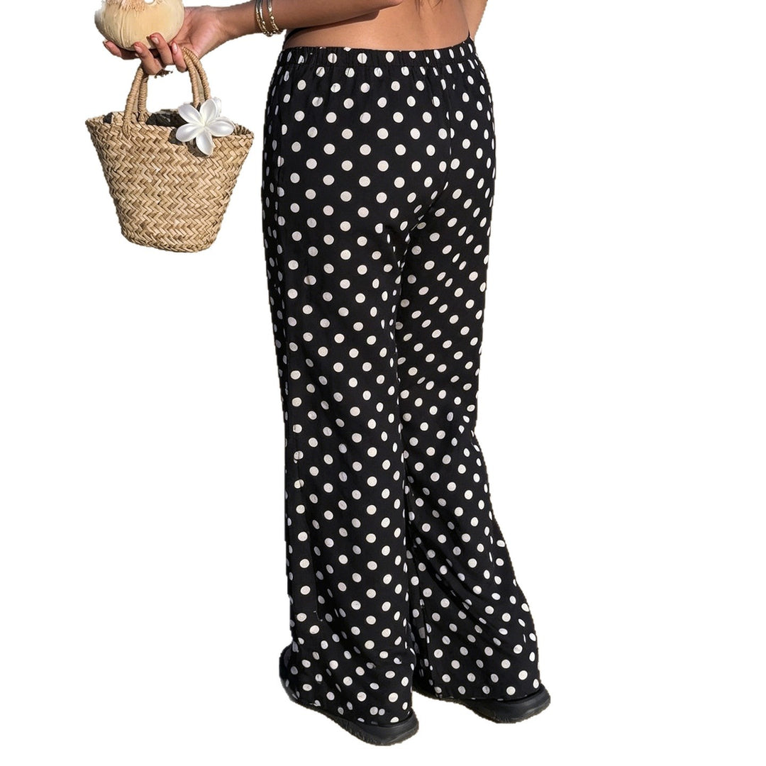 Damen nan weite Palazzo-Hose mit elastischem Bund und Punkte-Muster Echo Archiv