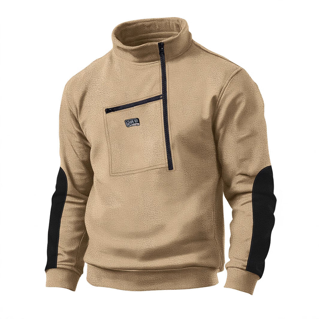 Herren kuscheliger Fleece-Pullover mit praktischem Reißverschluss Echoarchiv