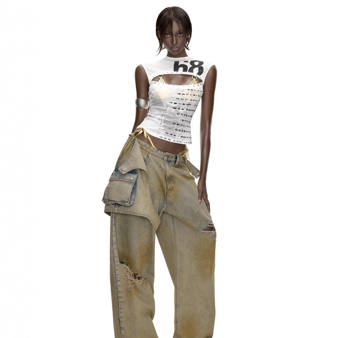 Damen Kreatives Tank-Top mit Grafischem Druck Echo Archiv