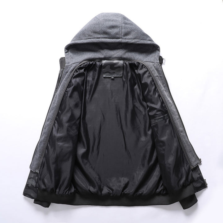 Herren Modische Kunstlederjacke im Military-Stil Echo Archiv