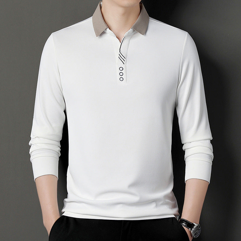 Herren Langarm Poloshirt mit modernen Akzenten und eleganter Knopfleiste Echoarchiv
