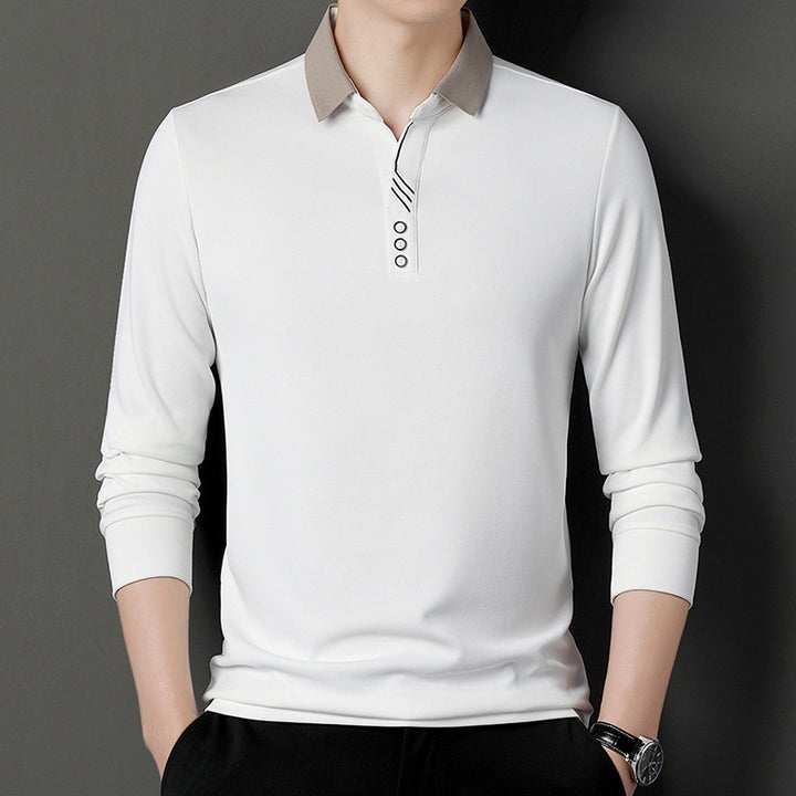 Herren Langarm Poloshirt mit modernen Akzenten und eleganter Knopfleiste Echoarchiv