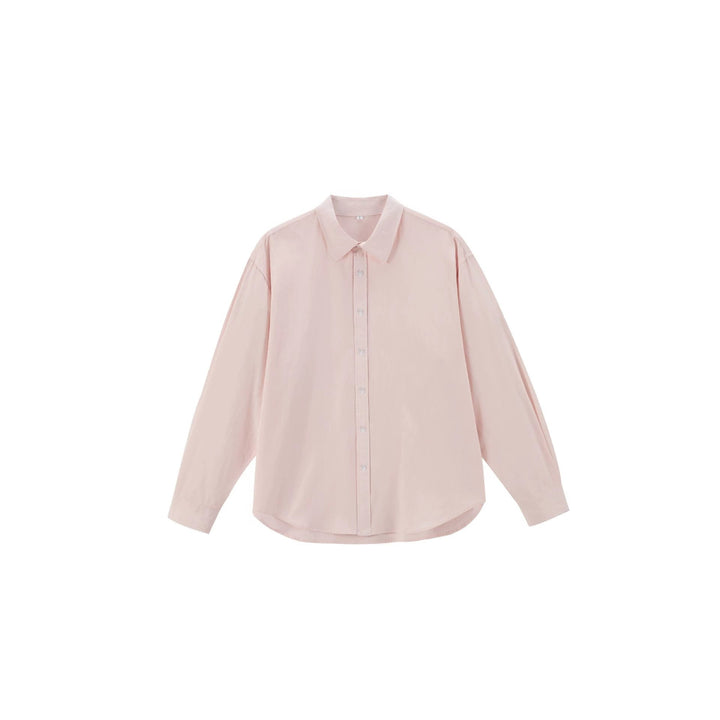 Damen Oversize Baumwollbluse mit Kentkragen und abgerundetem Saum Echoarchiv