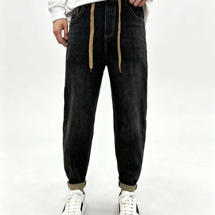 Herren Relaxed Denim-Jogger mit Kordelzug und elastischem Saum Echoarchiv