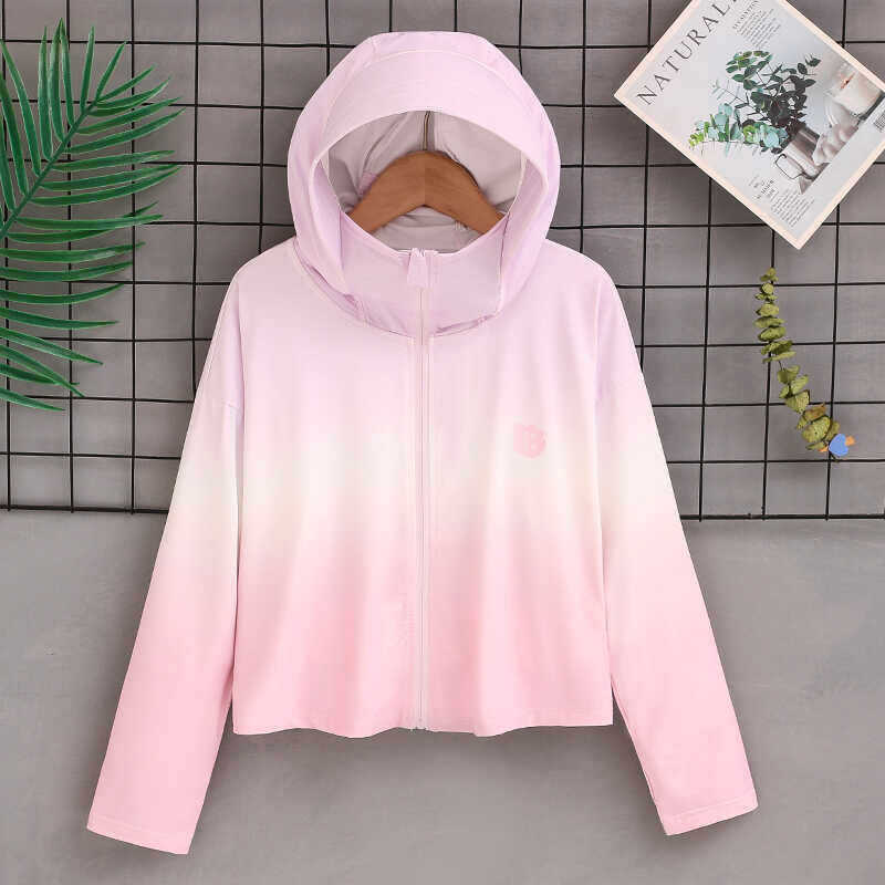Damen nan ultraleichte Sonnenschutz-Hoodie mit Ombre-Verlauf und kurzem Schnitt Echo Archiv
