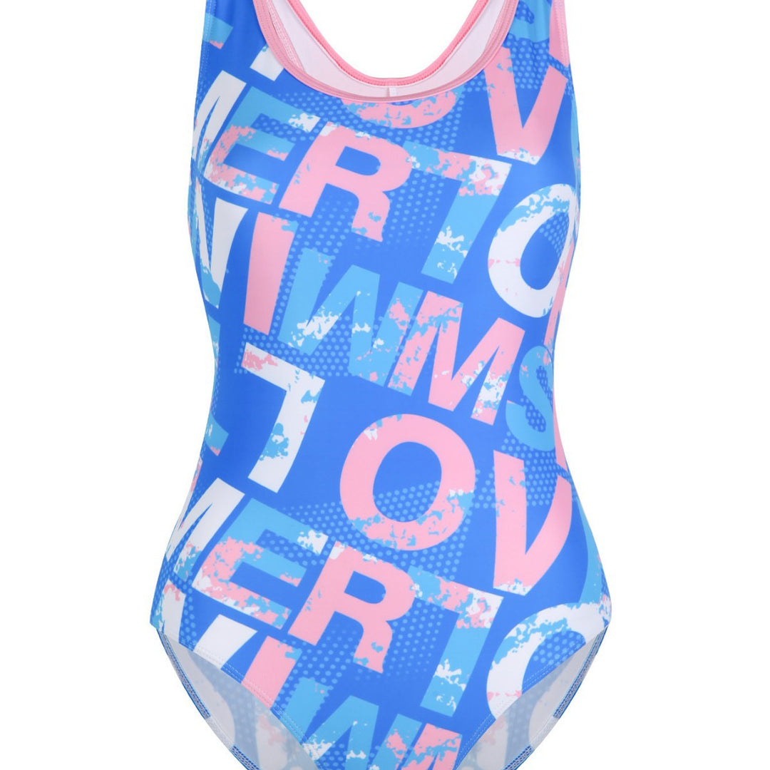 Damen Einteiliger Sportbadeanzug mit grafischem Print Echo Archiv