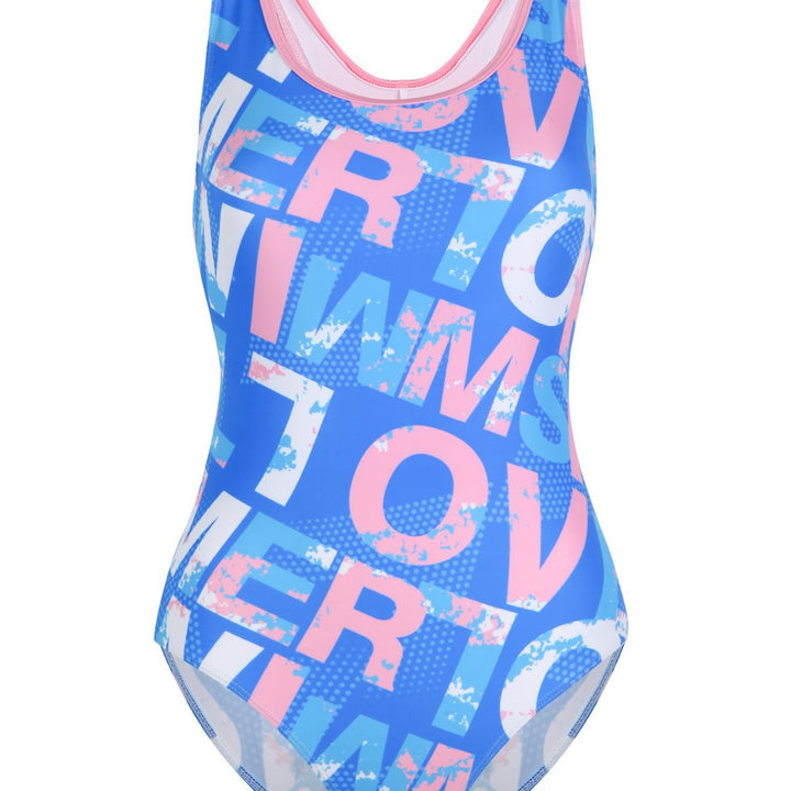 Damen Einteiliger Sportbadeanzug mit grafischem Print Echo Archiv
