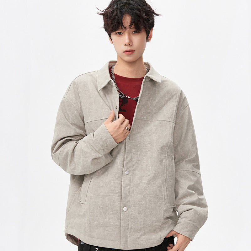 Herren gesteppte, gefütterte Canvas-Utility-Jacke mit Druckknöpfen Echo Archiv