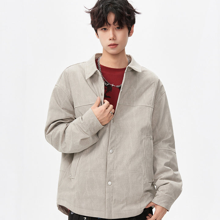 Herren gesteppte, gefütterte Canvas-Utility-Jacke mit Druckknöpfen Echo Archiv