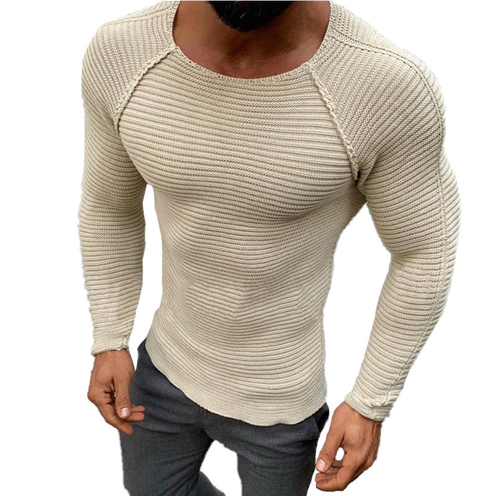 Herren Langarm Strickshirt mit eleganter Struktur Echoarchiv