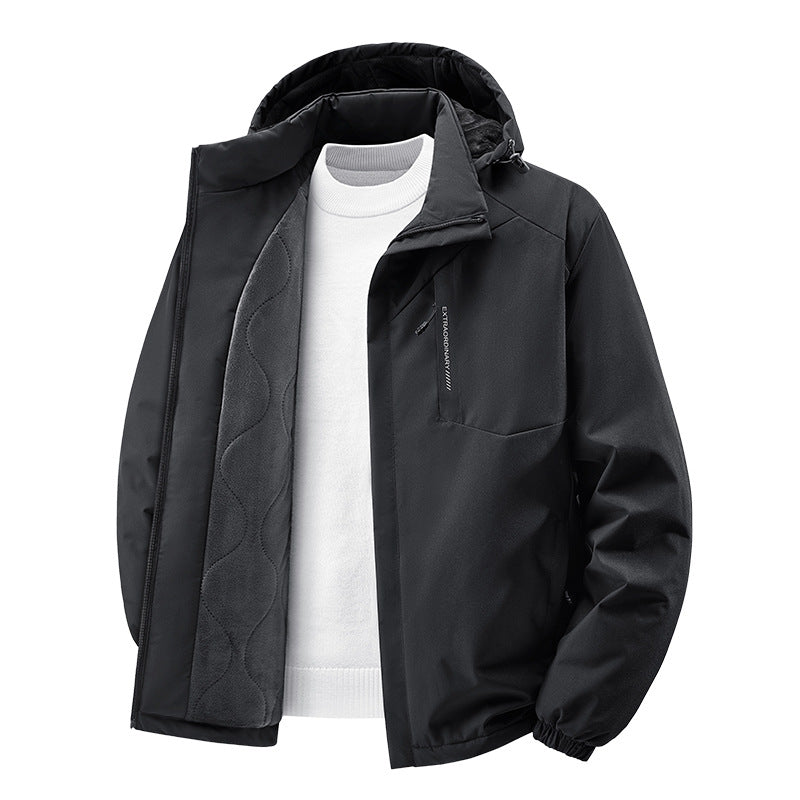 Herren Thermo-Outdoorjacke mit gesteppter Fleece-Innenlage, wind- und wasserabweisender Hülle & Kapuze Echoarchiv