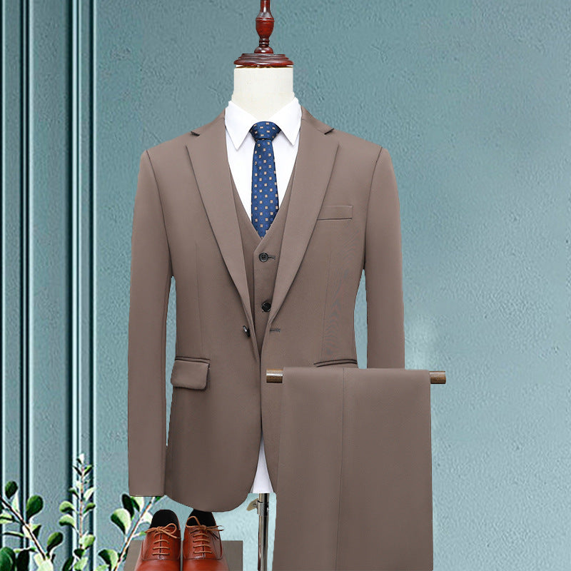 Herren Slim-Fit Dreiteiliger Business-Anzug mit Weste und schlanker Anzughose Echo Archiv