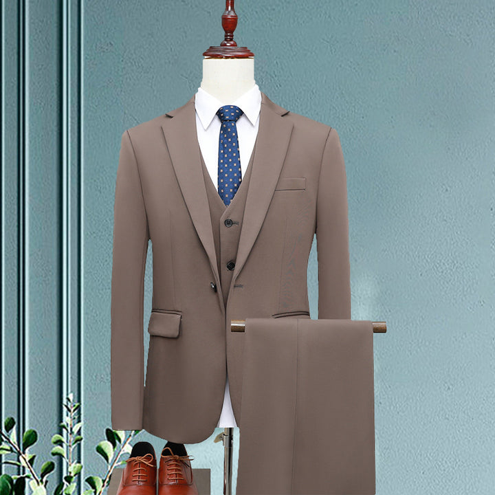 Herren Slim-Fit Dreiteiliger Business-Anzug mit Weste und schlanker Anzughose Echo Archiv