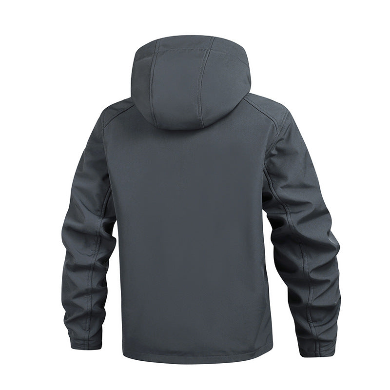 Herren Funktionsjacke mit verstaubarem Kapuzenkragen und winddichten Eigenschaften Echoarchiv
