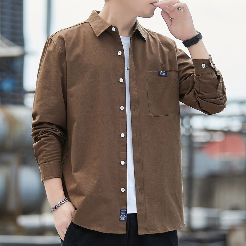 Herren Baumwoll-Overshirt im Casual-Look mit Brusttasche & Hemdkragen Echoarchiv
