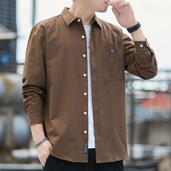 Herren Baumwoll-Overshirt im Casual-Look mit Brusttasche & Hemdkragen Echoarchiv