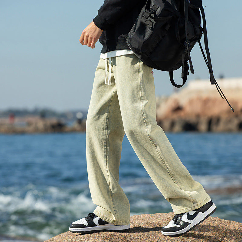 Herren Weitgeschnittene Denim-Hose mit Komfortbund