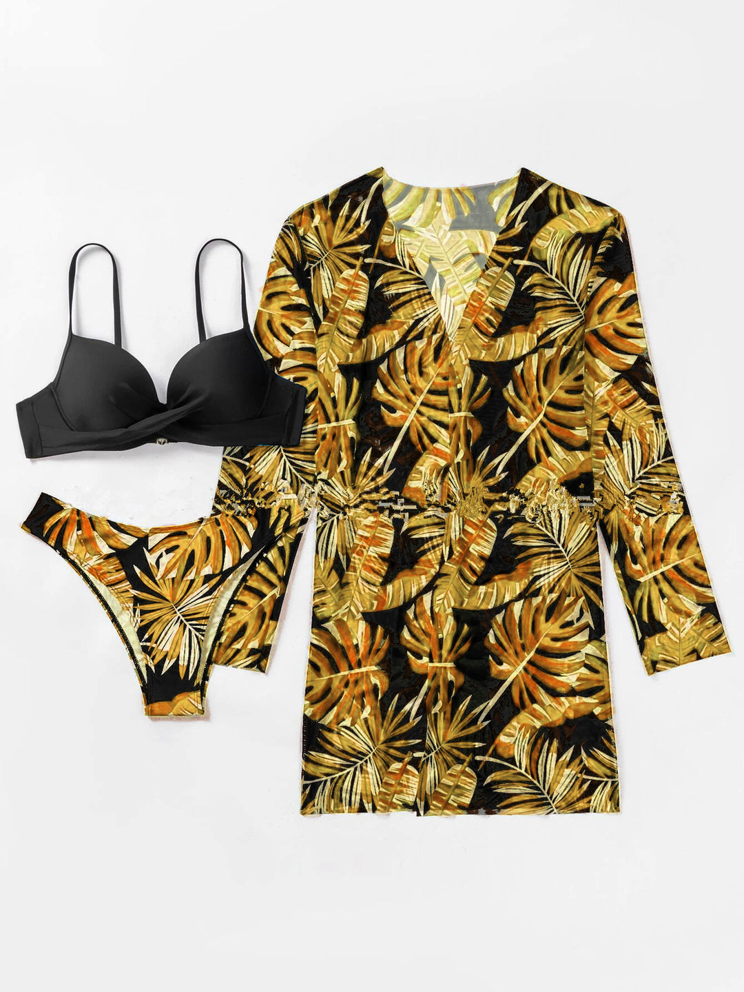 Damen Bikini-Set mit floralen Mustern und elegantem Cover-Up Echo Archiv