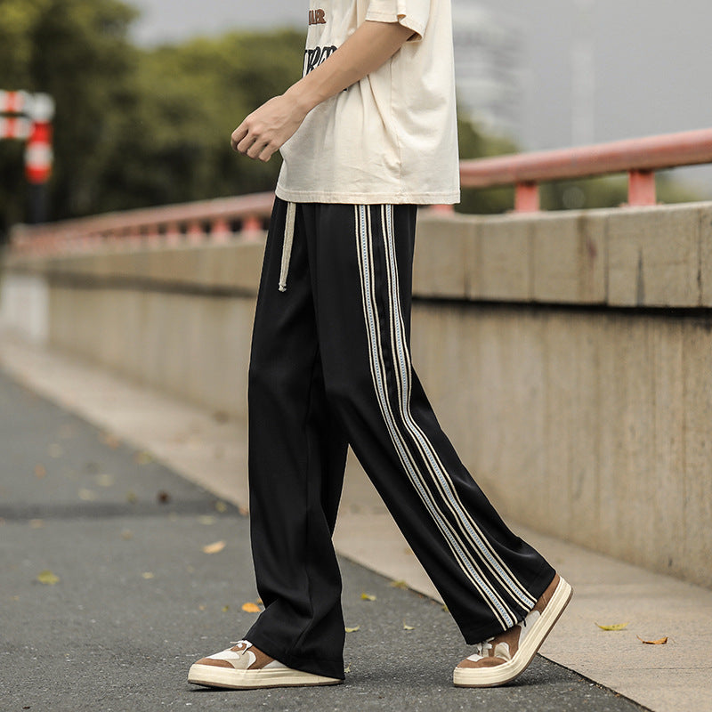Herren lässige Sporthose mit seitlichen Streifen und elastischem Bund Echoarchiv