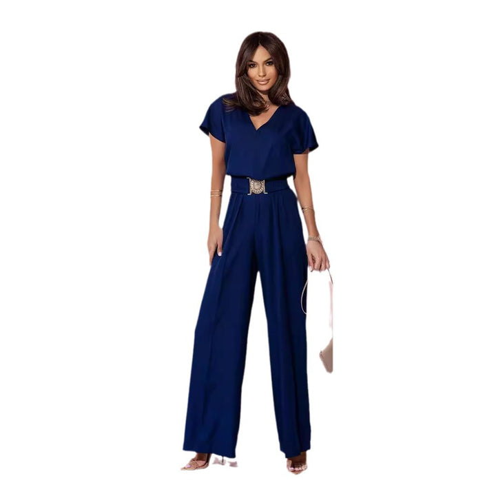 Damen Jumpsuit mit weitem Bein und trendigem Gürtel Echoarchiv