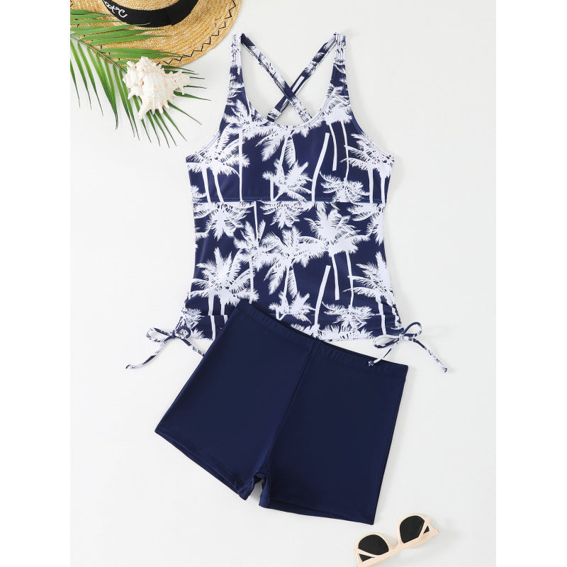 Damen Tankini-Set mit aufregendem Palmenmotiv und verstellbaren Schnüren Echo Archiv