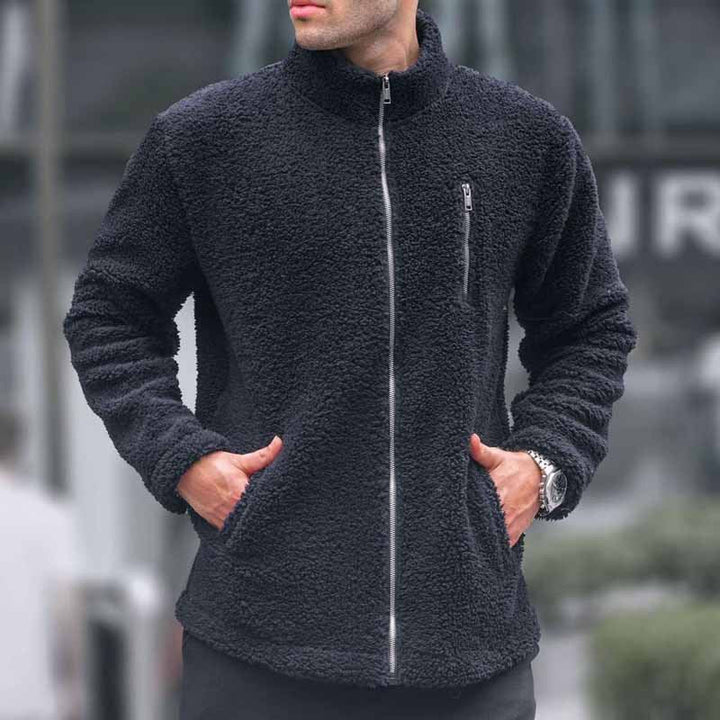 Herren kuschelige Fleecejacke mit praktischem Reißverschluss – Taviero