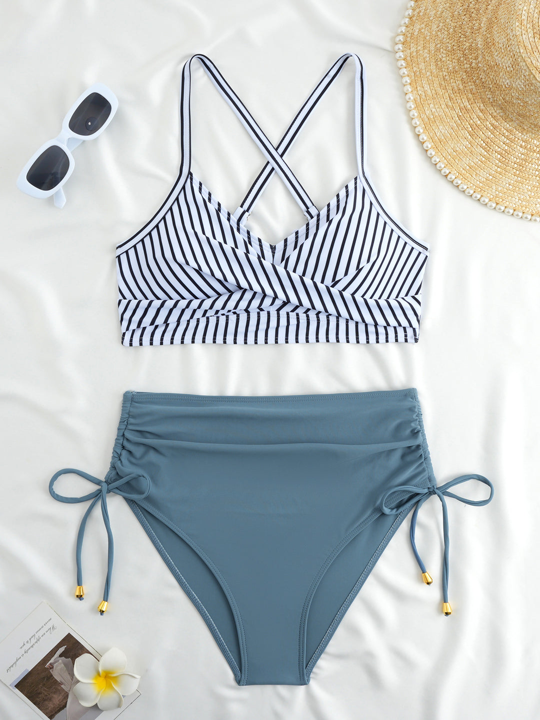 Damen Hochtailliertes Bikini-Set mit Wickeloberteil Echo Archiv