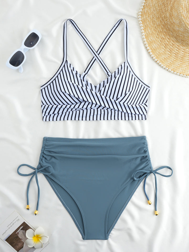 Damen Hochtailliertes Bikini-Set mit Wickeloberteil Echo Archiv