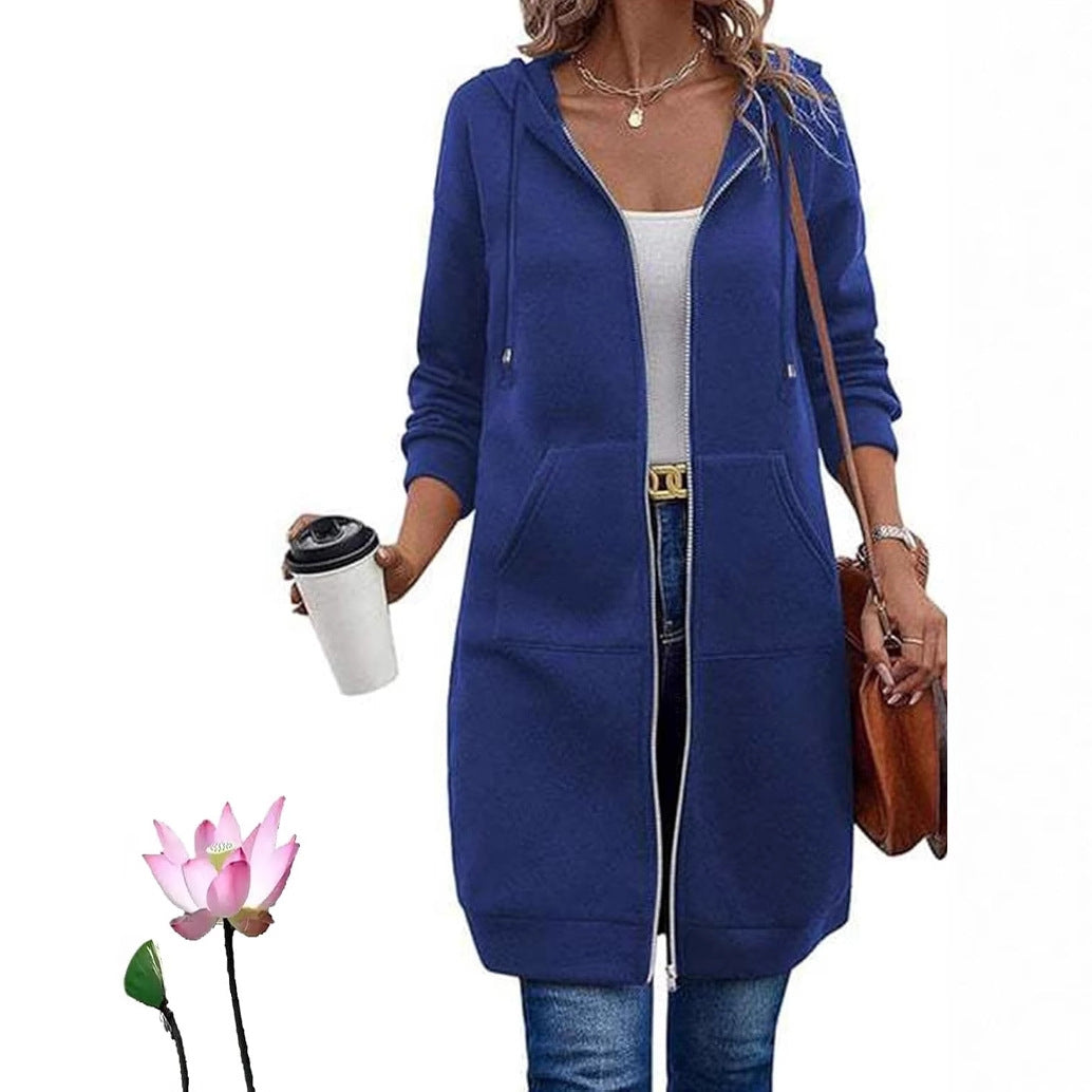 Damen Lässige Langarm Hoodie-Jacke – Auréline