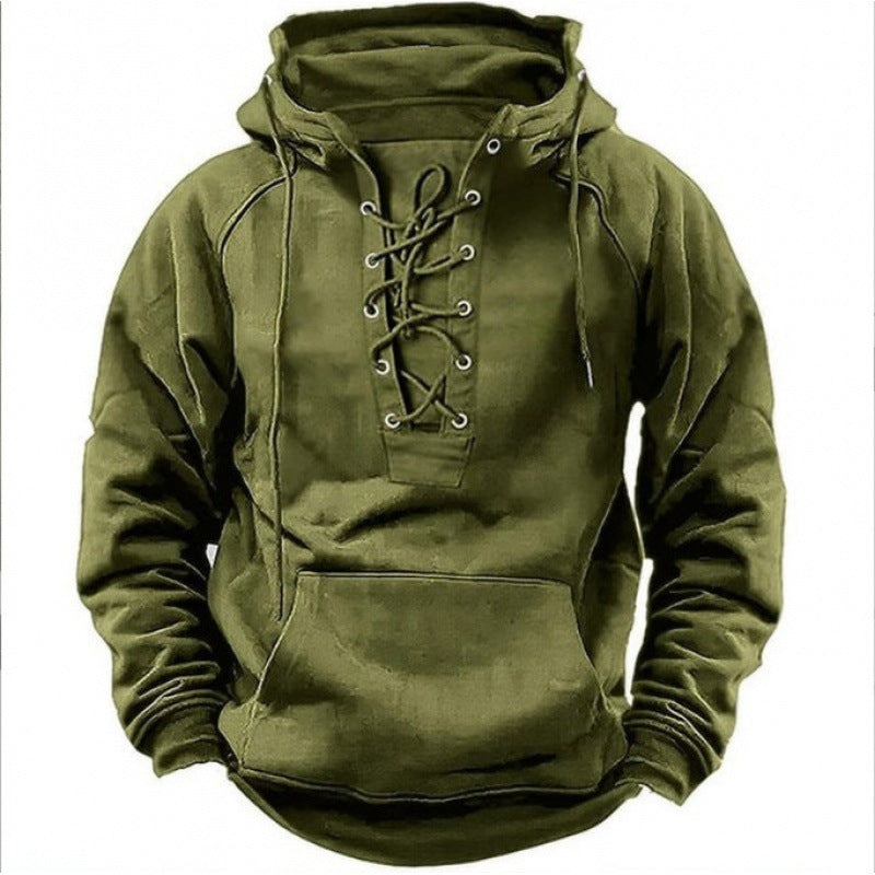 Herren Kapuzenpullover mit modischem Schnürdesign Echoarchiv