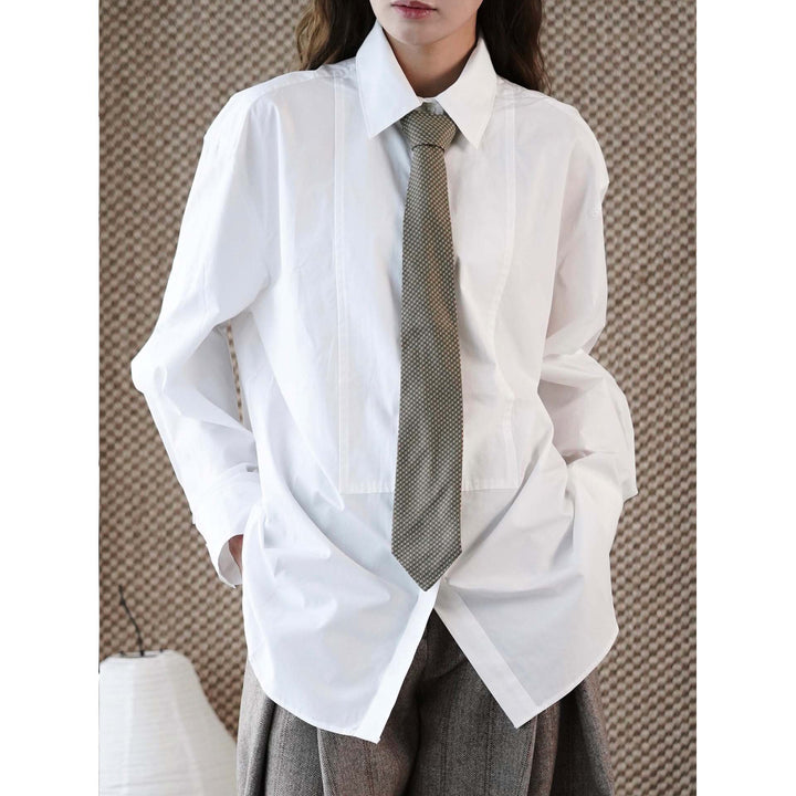 Damen Strukturierter Oversize-Blazer mit breitem Revers und Soft-Shoulder Echoarchiv