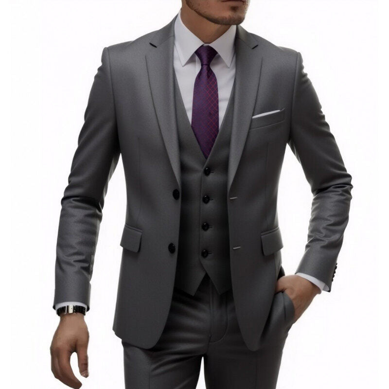 Herren nan dreiteiliges Slim-Fit Anzugset mit Weste, schmalem Revers und taillierter Silhouette Echo Archiv