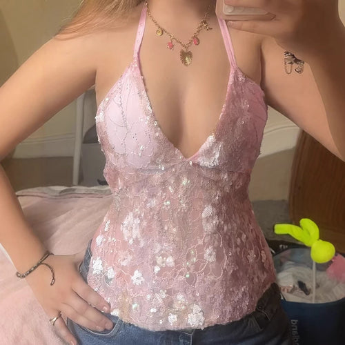 Damen Spitzen-Bandeau-Oberteil mit Blumenapplikationen und verstellbaren Trägern Echo Archiv