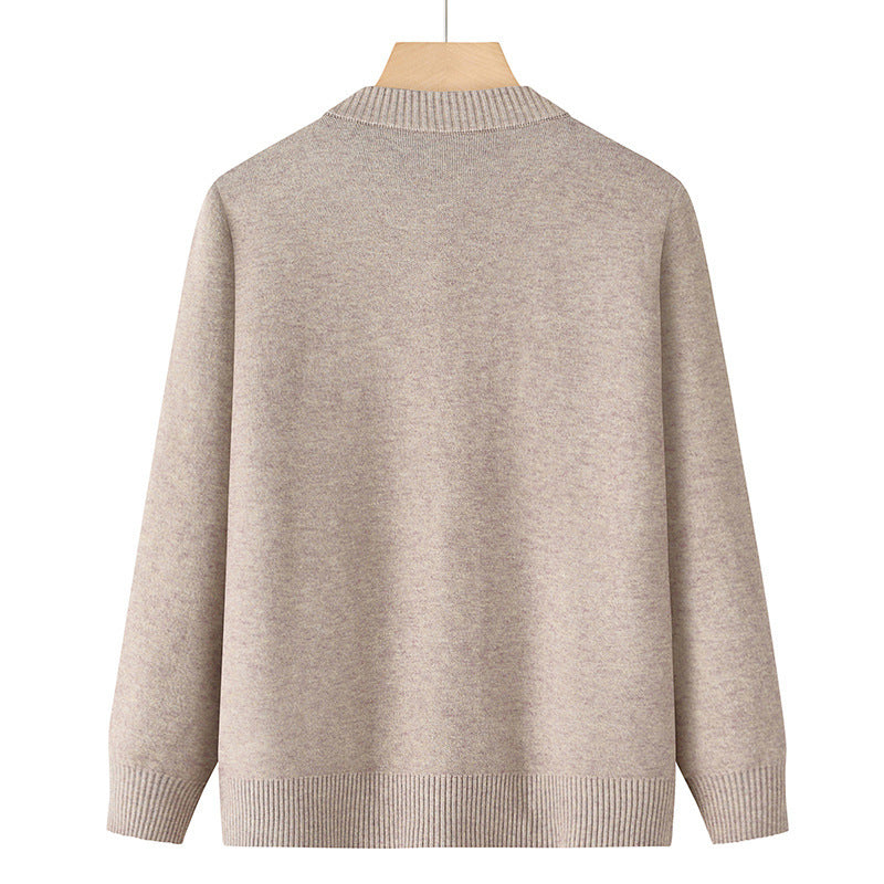 Damen bestickte Strickjacke mit Rundhalsausschnitt, Zierknopfleiste und aufgesetzten Taschen – Veloura