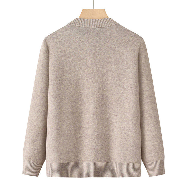 Damen bestickte Strickjacke mit Rundhalsausschnitt, Zierknopfleiste und aufgesetzten Taschen – Veloura