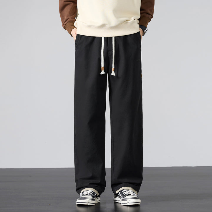 Herren Weite Baumwoll-Canvas-Hose im Wide‑Leg mit Kordelzugbund Echo Archiv