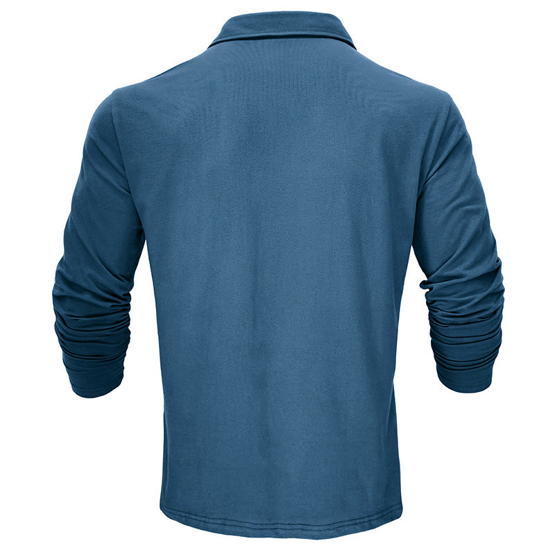 Herren Langarm-Polohemd aus hochwertigem Baumwollmix mit eleganter Knopfleiste Echoarchiv
