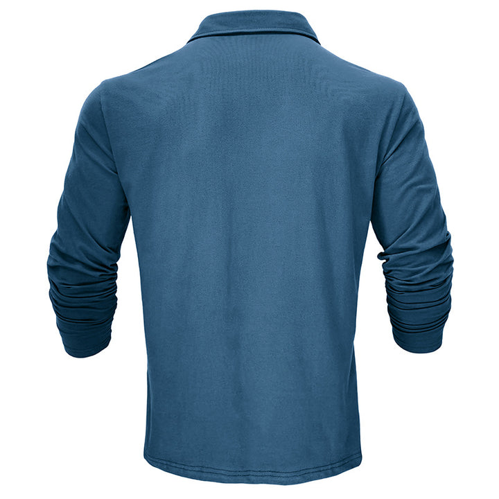 Herren Langarm-Polohemd aus hochwertigem Baumwollmix mit eleganter Knopfleiste Echoarchiv