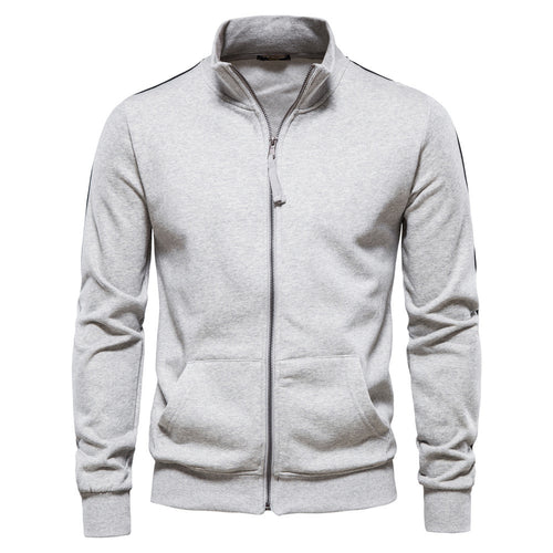 Herren nan sportive Baumwoll-Sweatjacke mit Stehkragen und Kängurutaschen Echo Archiv