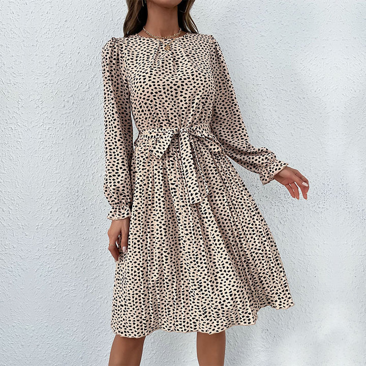 Damen Midi-Kleid mit Taillengürtel und Punkten Echo Archiv